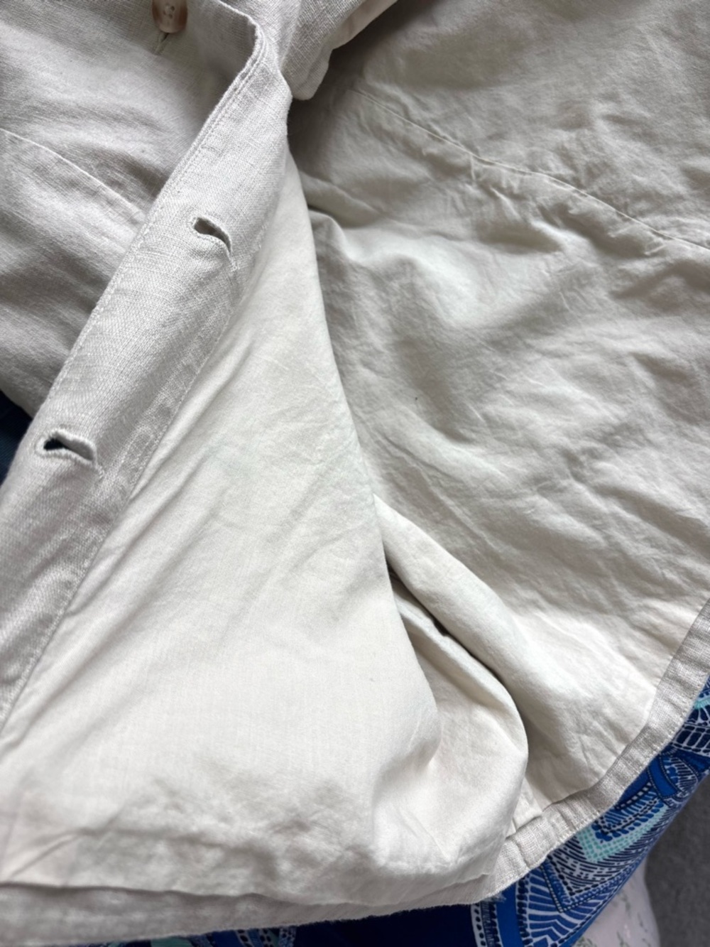 Abercrombie Linen Vest Dress Cotton Neutral Button Front Minimalist Size Small - Picture 7 of 10